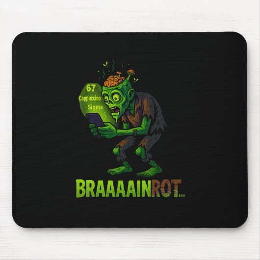 Grappige Zombie Brainrot Meme 6 7 Halloween Jongen Muismat (Voorkant)
