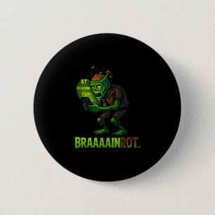 Grappige Zombie Brainrot Meme 6 7 Halloween Jongen Ronde Button 5,7 Cm
