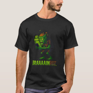 Grappige Zombie Brainrot Meme 6 7 Halloween Jongen T-shirt