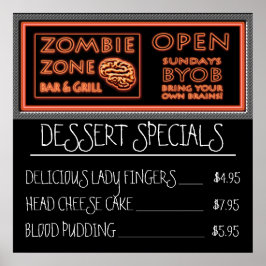 Grappige Zombie Dessert Lady Vingers Bloedpudding Poster