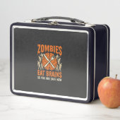 Grappige Zombie Eet Hersenen Halloween Vector Ontw (In situ)