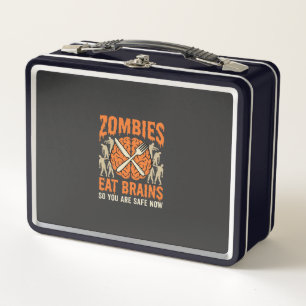 Grappige Zombie Eet Hersenen Halloween Vector Ontw
