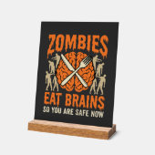 Grappige Zombie Eet Hersenen Halloween Vector Ontw Acryl Bord (Hoek)