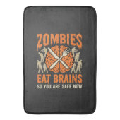 Grappige Zombie Eet Hersenen Halloween Vector Ontw Badmat (Voorkant Verticaal)
