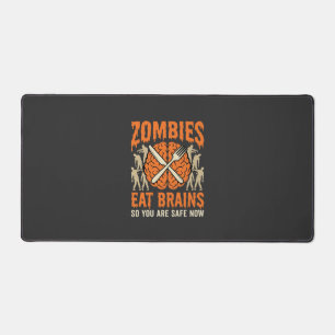 Grappige Zombie Eet Hersenen Halloween Vector Ontw Bureaumat
