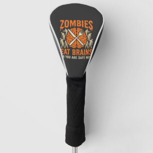 Grappige Zombie Eet Hersenen Halloween Vector Ontw Golfheadcover