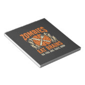 Grappige Zombie Eet Hersenen Halloween Vector Ontw Notitieblok (Schuin)