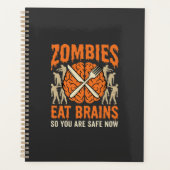 Grappige Zombie Eet Hersenen Halloween Vector Ontw Planner (Voorkant)