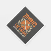 Grappige Zombie Eet Hersenen Halloween Vector Ontw Servet (Hoek)