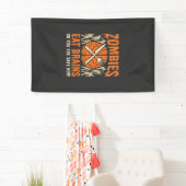 Grappige Zombie Eet Hersenen Halloween Vector Ontw Spandoek (Insitu)