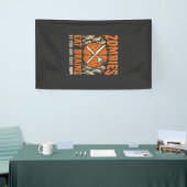 Grappige Zombie Eet Hersenen Halloween Vector Ontw Spandoek (Beurs)