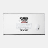 Grappige Zombie Eet Hersenen Je Bent Veilig Hallow Bureaumat (Keyboard & Muis)