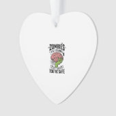 Grappige Zombie Eet Hersenen Je Bent Veilig Hallow Ornament (voorkant)