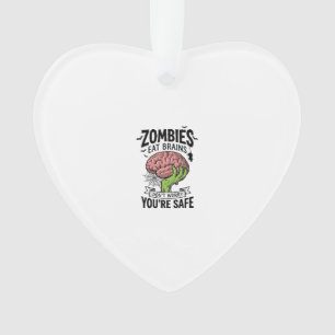 Grappige Zombie Eet Hersenen Je Bent Veilig Hallow Ornament