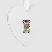 Grappige Zombie Eet Hersenen Je Bent Veilig Hallow Ornament (voorkant)