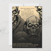 Grappige Zombie Familie Halloween Party Kaart (Achterkant)