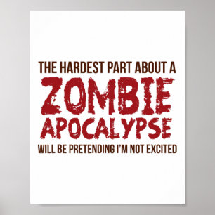 Grappige Zombie Gift Shirt Apocalypse Mannen Vrouw Poster