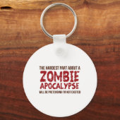 Grappige Zombie Gift Shirt Apocalypse Mannen Vrouw Sleutelhanger (Voorkant)