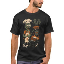 Grappige Zombie Grillmaster – Skelet BBQ Chef Kuns