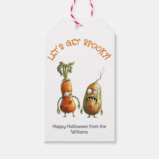 Grappige zombie groenten Halloween  Cadeaulabel (Voorkant)