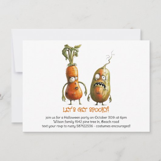Grappige zombie groenten Halloween Kaart (Voorkant)