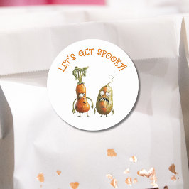 Grappige zombie groenten Halloween Ronde Sticker