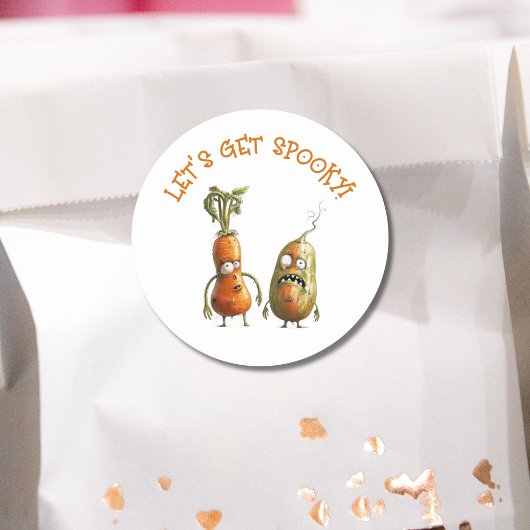 Grappige zombie groenten Halloween Ronde Sticker