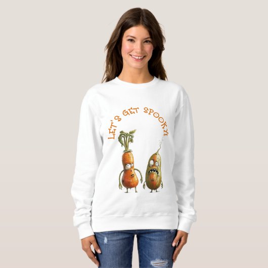 Grappige zombie groenten Halloween Trui (Voorkant volledig)