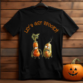 Grappige zombie groenten zwart Halloween T-shirt