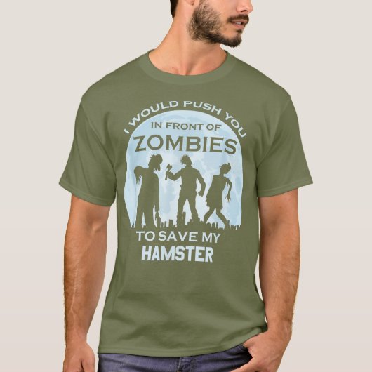Grappige Zombie Halloween Pet Hamster T-shirt (Voorkant)