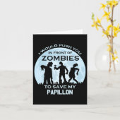 Grappige Zombie Halloween Pet Papillon Kaart (Gele Bloem)