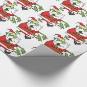 Grappige Zombie Kerstman Cadeaupapier (Hoek)