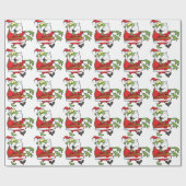 Grappige Zombie Kerstman Cadeaupapier (Vlak)
