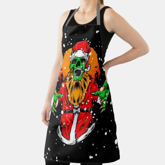 Grappige Zombie Kerstman Kerstmis Schort (Insitu)