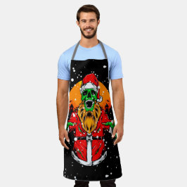 Grappige Zombie Kerstman Kerstmis Schort