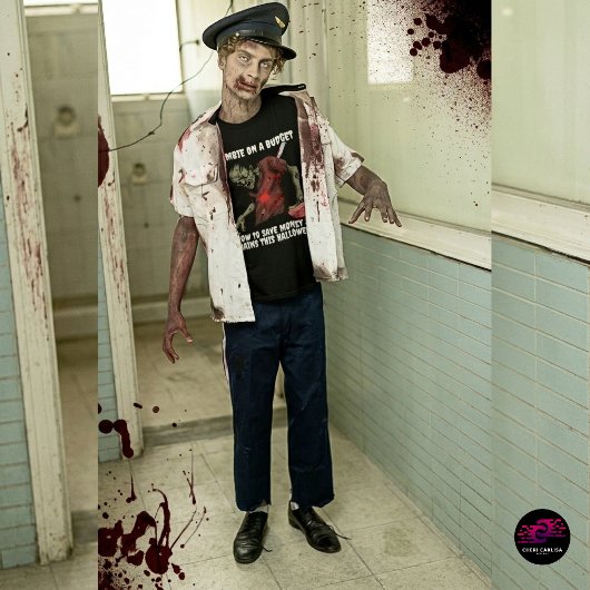 Grappige Zombie Op Eeen Budget Halloween T-shirt