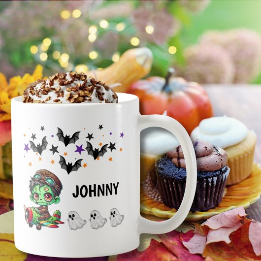 Grappige Zombie Piloot & Vliegtuig Grappig Hallowe Koffiemok