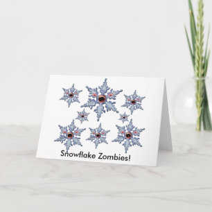 Grappige Zombie Sneeuwvlok Halloween Kerstmis Blan Feestdagen Kaart