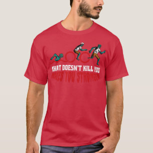 Grappige zombie triatlon wat niet dood je maakt t-shirt