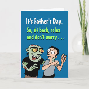 Grappige Zombie Vaderdag Kaart