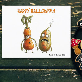 Grappige zombie veggie Halloween Briefkaart