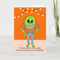 Grappige Zombie Verjaardag Kaart voor iedereen