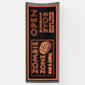 Grappige Zombie Zone Bring Your Own Brains Spandoek (Verticaal)
