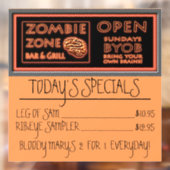 Grappige Zombie Zone Halloween Raamsticker (Vel 2)