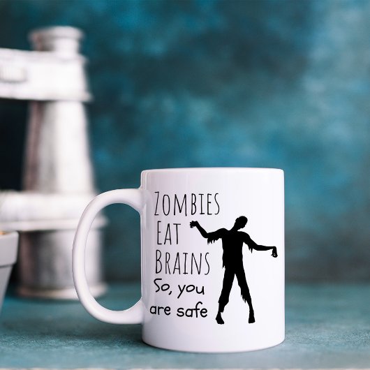 Grappige zombies eten hersenen koffiemok