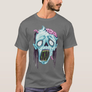 Grappige zombies gezicht hersenen halloween duivel t-shirt