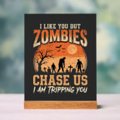 Grappige zombies Halloween achtervolgen ons ontwer Acryl Bord (Neutraal)