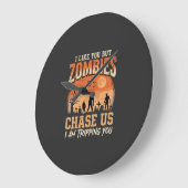 Grappige zombies Halloween achtervolgen ons ontwer Grote Klok (Hoek)