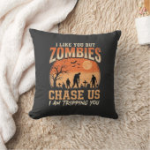 Grappige zombies halloween achtervolgen ons ontwer kussen (Deken)