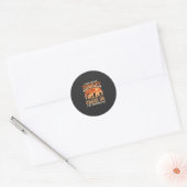 Grappige zombies Halloween achtervolgen ons ontwer Ronde Sticker (Envelop)